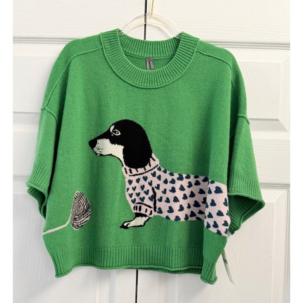 Anthropologie Goldie Cashmere Dachshund Crew-Neck Sweater NWT Small - Picture 4 of 6
